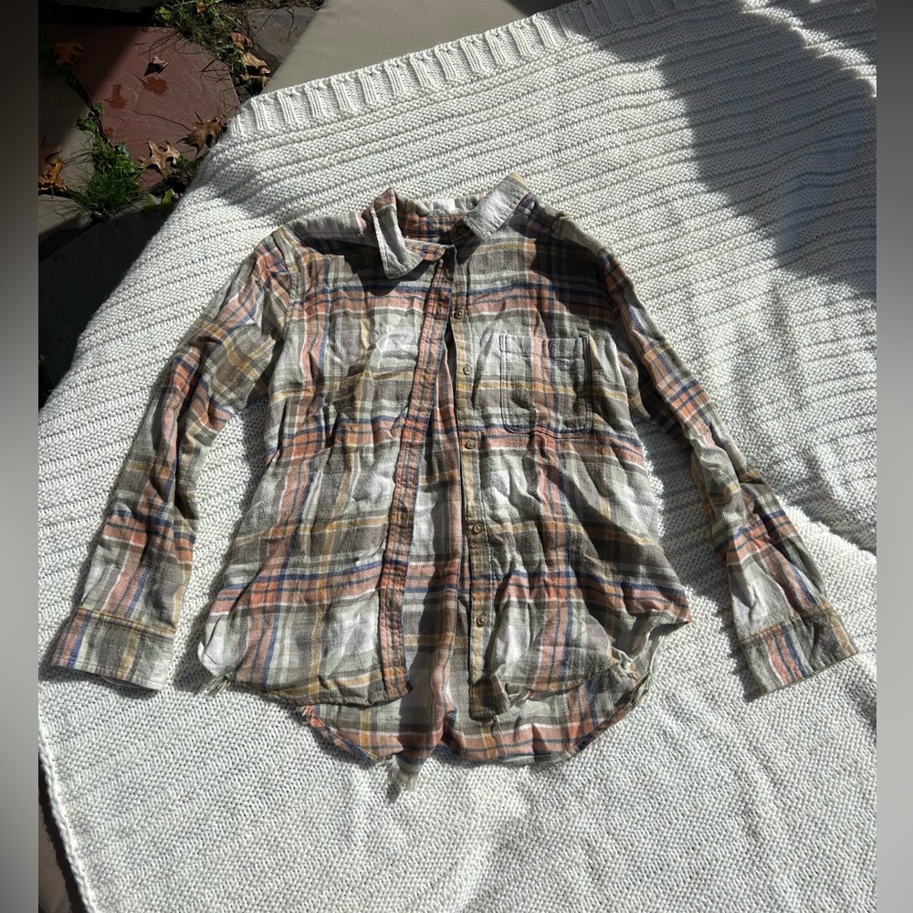 American Eagle Outfitters, Multicolor Plaid Flannel, Size S - Picture 2 of 3